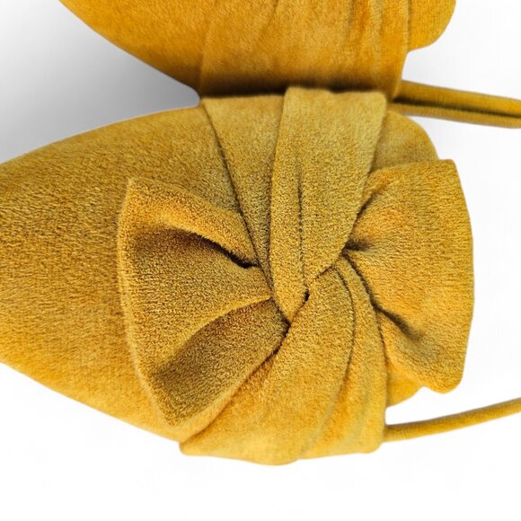 Musshoe Pointed Toe Women's Flats Size 7 Mustard NIB Bow on Toes - Picture 3 of 9